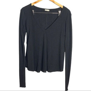 Free People waffle vneck top xs/tp